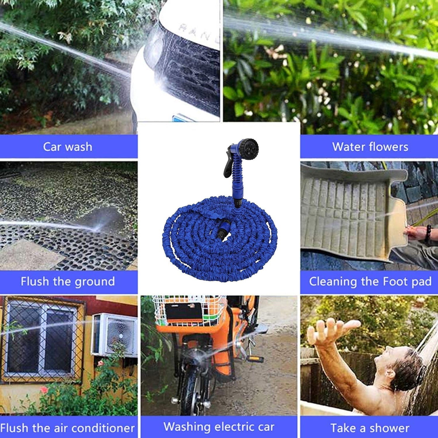 Expandable Magic Garden Hose with Spray Gun, 4 Metre Pipe 7 Spray Modes Nozzle (1 Set) Expandable Magic Garden Hose with Spray Gun, 4 Metre Pipe 7 Spray Modes Nozzle (1 Set)